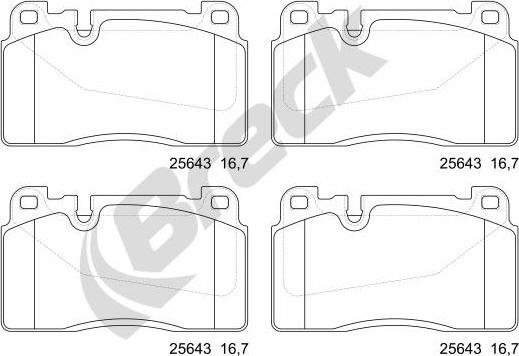 Breck 25643 00 551 00 - Bremžu uzliku kompl., Disku bremzes www.autospares.lv