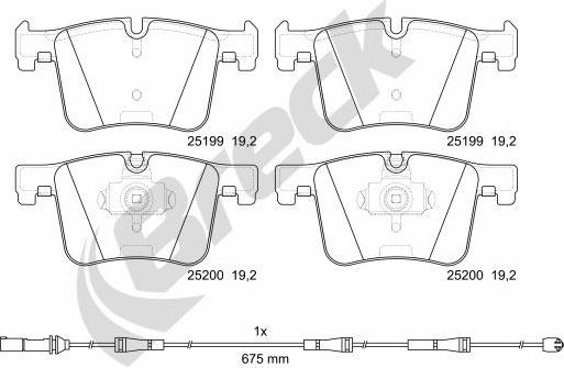 Breck 25199 00 551 00 - Bremžu uzliku kompl., Disku bremzes www.autospares.lv