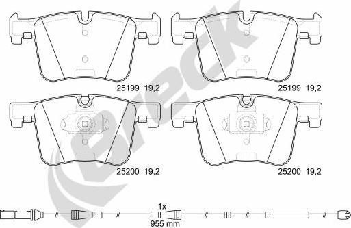 Breck 25199 00 551 10 - Bremžu uzliku kompl., Disku bremzes www.autospares.lv