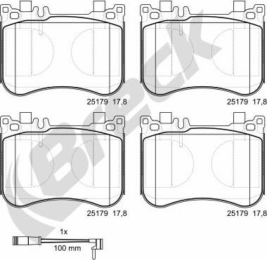 Breck 25179 00 552 00 - Bremžu uzliku kompl., Disku bremzes www.autospares.lv