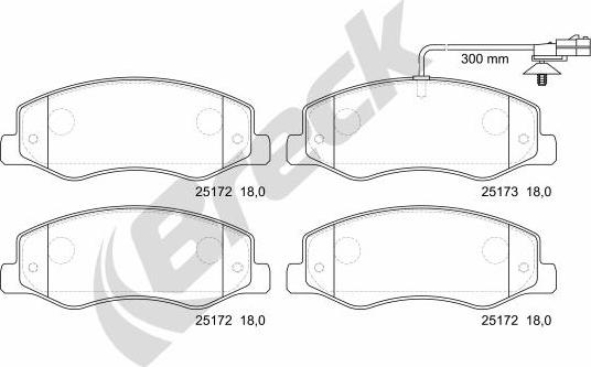 Breck 25172 00 703 10 - Bremžu uzliku kompl., Disku bremzes www.autospares.lv