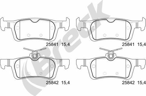 Breck 25841 00 704 00 - Bremžu uzliku kompl., Disku bremzes www.autospares.lv