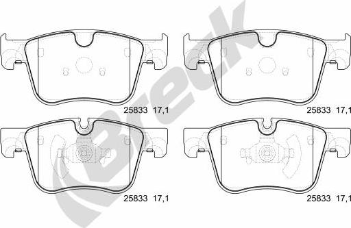 Breck 25834 00 701 00 - Bremžu uzliku kompl., Disku bremzes www.autospares.lv