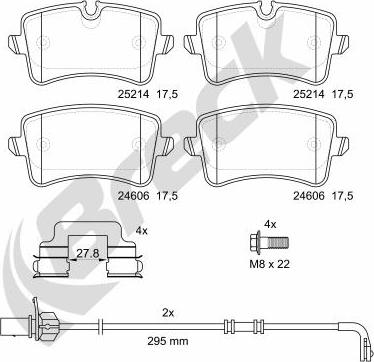 Breck 25214 00 554 00 - Brake Pad Set, disc brake www.autospares.lv