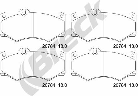 Breck 20784 00 703 10 - Bremžu uzliku kompl., Disku bremzes autospares.lv