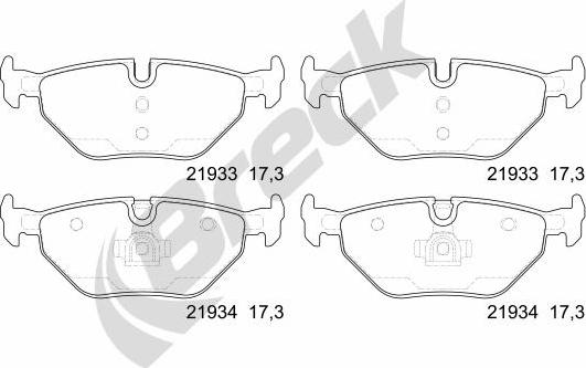 Breck 21934 00 704 00 - Bremžu uzliku kompl., Disku bremzes www.autospares.lv