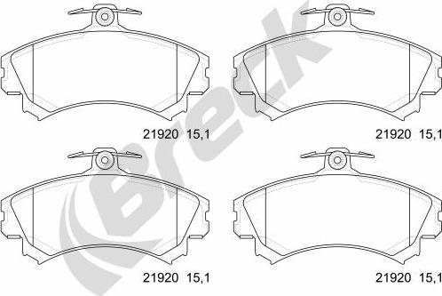 Breck 21920 00 701 10 - Bremžu uzliku kompl., Disku bremzes www.autospares.lv