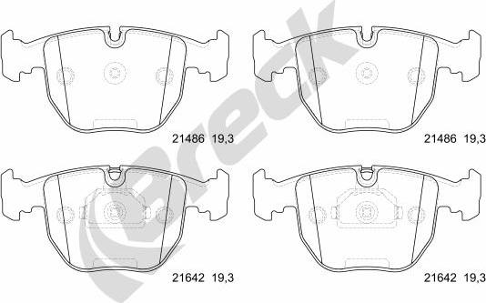 Breck 21486 00 701 10 - Bremžu uzliku kompl., Disku bremzes www.autospares.lv