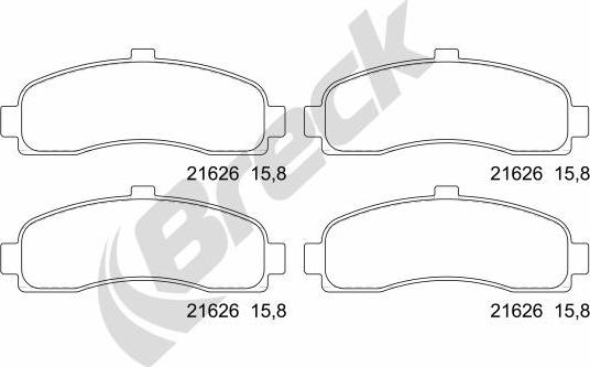 Breck 21626 00 702 00 - Bremžu uzliku kompl., Disku bremzes www.autospares.lv