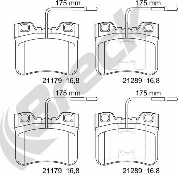 Breck 21179 00 702 10 - Bremžu uzliku kompl., Disku bremzes www.autospares.lv