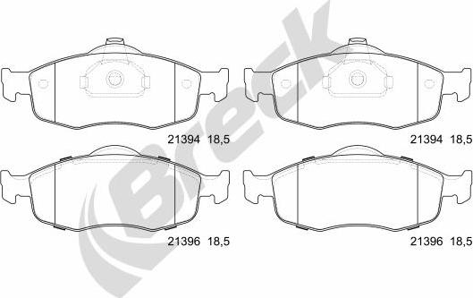 Breck 21394 00 701 00 - Bremžu uzliku kompl., Disku bremzes www.autospares.lv