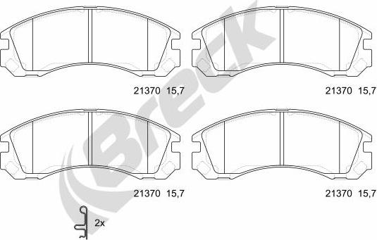 Breck 21370 00 701 00 - Brake Pad Set, disc brake www.autospares.lv