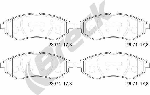 Breck 23974 00 702 00 - Bremžu uzliku kompl., Disku bremzes autospares.lv