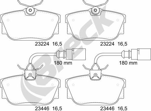 Breck 23446 00 702 10 - Bremžu uzliku kompl., Disku bremzes www.autospares.lv