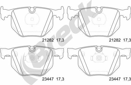 Breck 23447 00 554 00 - Bremžu uzliku kompl., Disku bremzes www.autospares.lv