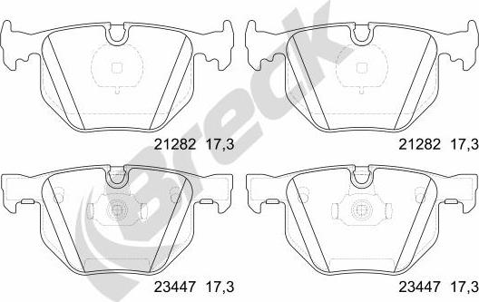 Breck 23447 00 702 00 - Bremžu uzliku kompl., Disku bremzes www.autospares.lv