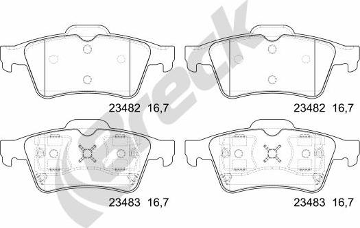 Breck 23482 00 702 00 - Brake Pad Set, disc brake www.autospares.lv