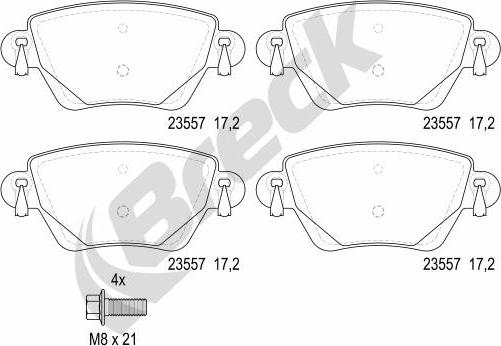 Breck 23557 00 704 10 - Brake Pad Set, disc brake www.autospares.lv