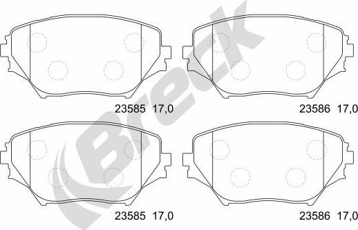 Breck 23585 00 701 00 - Bremžu uzliku kompl., Disku bremzes www.autospares.lv