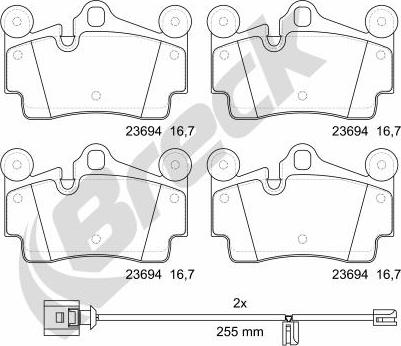 Breck 23694 00 553 00 - Тормозные колодки, дисковые, комплект www.autospares.lv