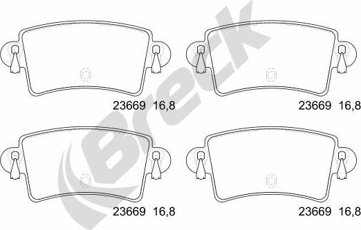 Breck 23669 00 703 10 - Brake Pad Set, disc brake www.autospares.lv