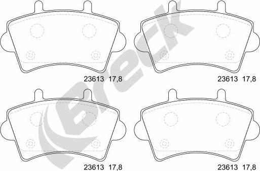 Breck 23613 00 703 00 - Bremžu uzliku kompl., Disku bremzes autospares.lv