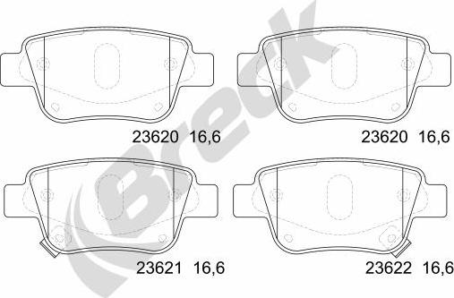 Breck 23620 00 702 10 - Bremžu uzliku kompl., Disku bremzes autospares.lv