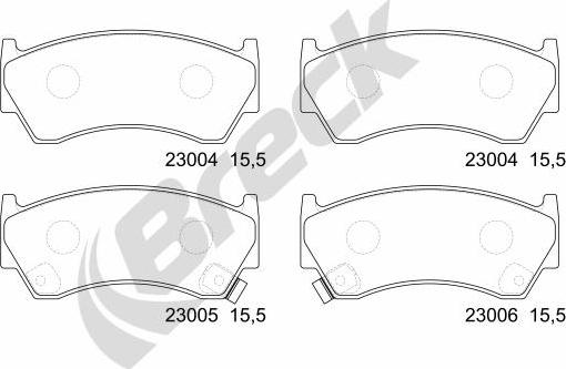 Breck 23004 00 701 10 - Bremžu uzliku kompl., Disku bremzes www.autospares.lv