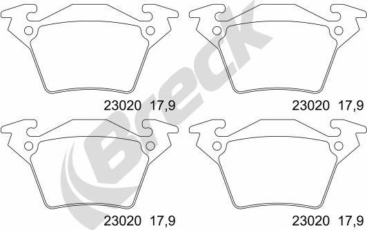 Breck 23020 00 704 00 - Bremžu uzliku kompl., Disku bremzes www.autospares.lv