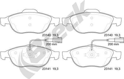 Breck 23140 00 701 10 - Brake Pad Set, disc brake www.autospares.lv