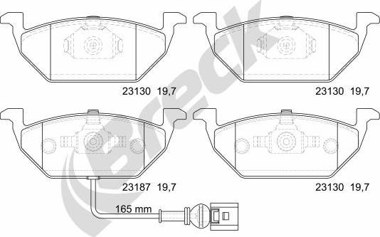 Breck 23131 00 702 10 - Тормозные колодки, дисковые, комплект www.autospares.lv