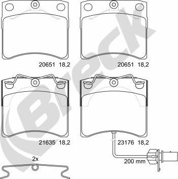 Breck 23176 00 703 10 - Bremžu uzliku kompl., Disku bremzes autospares.lv