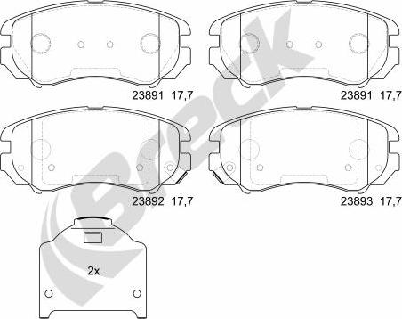 Breck 23891 00 701 10 - Bremžu uzliku kompl., Disku bremzes www.autospares.lv