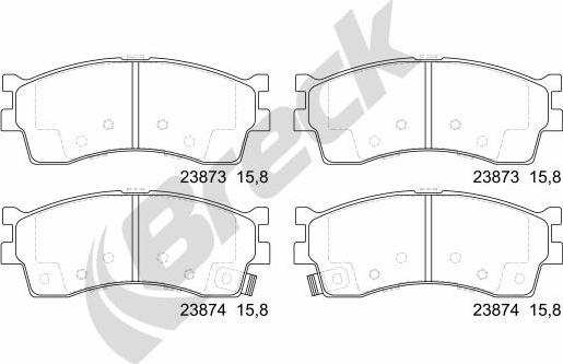 Breck 23873 00 501 10 - Bremžu uzliku kompl., Disku bremzes autospares.lv