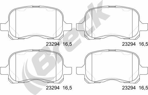 Breck 23294 00 701 00 - Bremžu uzliku kompl., Disku bremzes www.autospares.lv