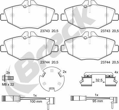 Breck 23743 00 701 10 - Bremžu uzliku kompl., Disku bremzes autospares.lv