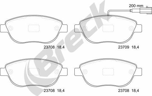 Breck 23708 00 701 10 - Bremžu uzliku kompl., Disku bremzes autospares.lv