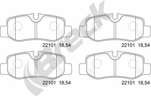 Breck 22101 00 703 00 - Bremžu uzliku kompl., Disku bremzes www.autospares.lv