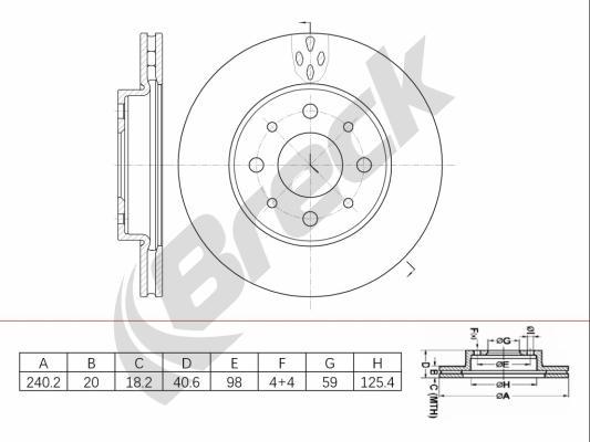 Breck BR 449 VA100 - Bremžu diski www.autospares.lv