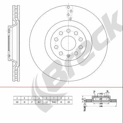 Breck BR 441 VH100 - Bremžu diski www.autospares.lv