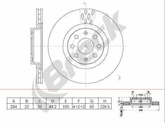 Breck BR 448 VA100 - Bremžu diski www.autospares.lv