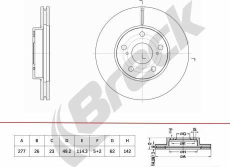 Breck BR 459 VA100 - Bremžu diski www.autospares.lv