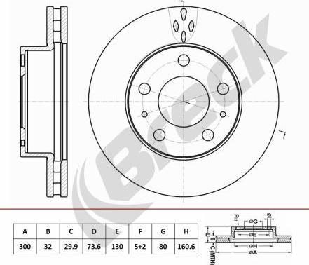 Breck BR 454 VA100 - Bremžu diski www.autospares.lv