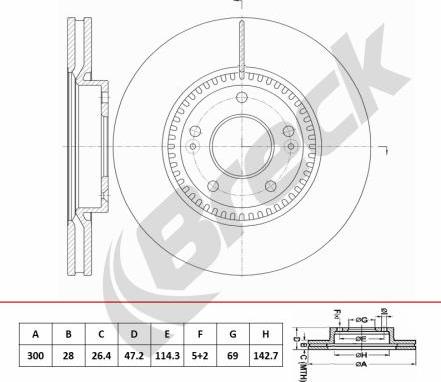 Breck BR 451 VA100 - Bremžu diski www.autospares.lv