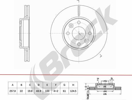 Breck BR 458 VA100 - Bremžu diski www.autospares.lv