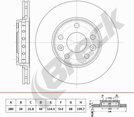 Breck BR 453 VA100 - Bremžu diski www.autospares.lv