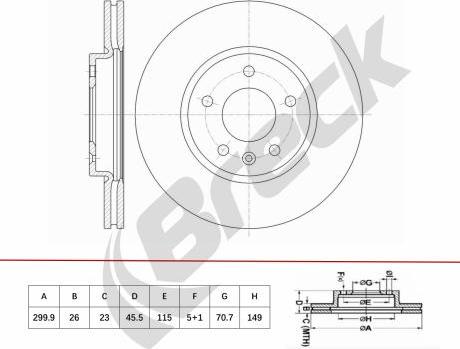 Breck BR 464 VH100 - Bremžu diski www.autospares.lv