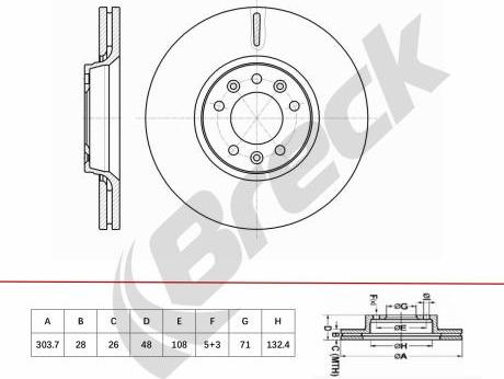 Breck BR 466 VA100 - Bremžu diski www.autospares.lv