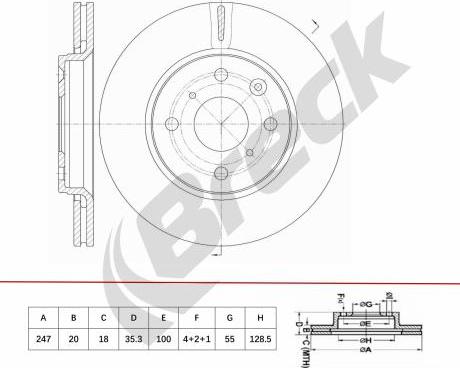 Breck BR 463 VA100 - Bremžu diski www.autospares.lv