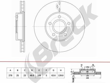 Breck BR 462 VA100 - Bremžu diski www.autospares.lv